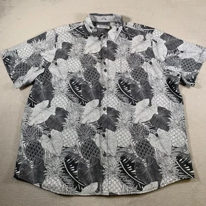 Tommy Bahama Shirt Mens 2XLT Gray Pineapple Print Leaf Bold Aloha Modal Blend - Picture 1 of 8