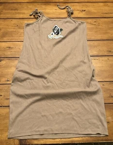 Large Disney Women's Ribbed Knit New Bluebell Skunk Slip Dress Woodsmoke NWT - Picture 1 of 9