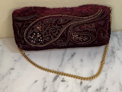 Cartera Eric Javits terciopelo brocado cuentas Foto 1 de 4