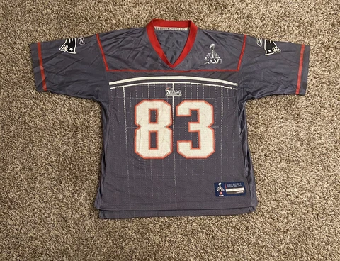 Wes Welker New England Patriots Reebok Mens Football Jersey Medium Super Bowl Cover