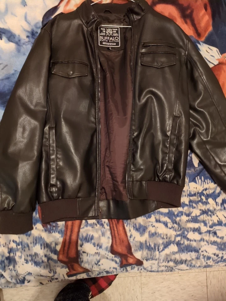 Buffalo Real Leather Jacket Size L Retail 1200$usd - Image 1 of 3