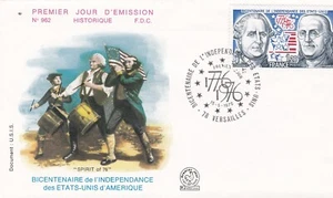 FRANCE 1976 FDC BICENTENAIRE DE L'INDEPENDANCE DES ETATS UNIS YT 1879 - Picture 1 of 1