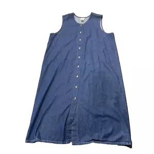 THE VERMONT COUNTRY STORE Cotton Denim Dress Farmhouse Button Down Size 3X - Picture 1 of 9