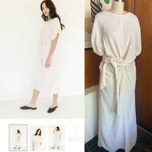 Vestido SUUNDAY The Dolman Blanco Algodón Gasa Talla S ponche de huevo - Imagen 1 de 6