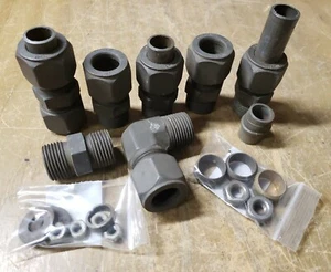Paratia a compressione Parker 12BU, gomito, bulloni e dadi 1J-2970-F8 - Foto 1 di 6