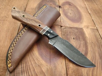 Custom Handmade High Carbon Steel Fixed Blade Acid Washed Survival Hunting Knife - Image 1 of 4