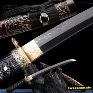 Sehr scharfes Japan Kurzschwert Ninja Tanto Katana T10 Stahl TonTemper Klinge Dolch - Bild 1 von 12