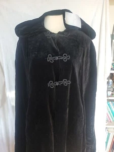 Vintage Laura Ashley Opera Cape Full Length NWT Sm Med French Knots Hood Velvet - Picture 1 of 17