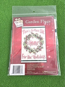 GARTENFAHNE (INNEN/DRAUSSEN) ES GIBT KEINEN ORT WIE ZUHAUSE - 12 ZOLL X 18 ZOLL - Bild 1 von 2