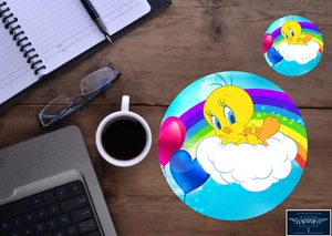 TWEETY BIRD RAINBOW - MOUSEPAD & COASTER 2 PIECE OFFICE GIFT SET - Picture 1 of 1