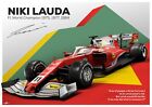 Niki Lauda F1 World Champion 1975,1977,1984 Racing Poster Art Print