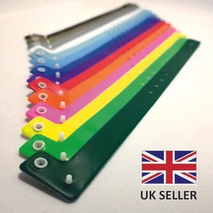 VINYL WRISTBANDS 16mm Plain L Shaped Plastic security event ID stud rivet clips - Picture 1 of 77