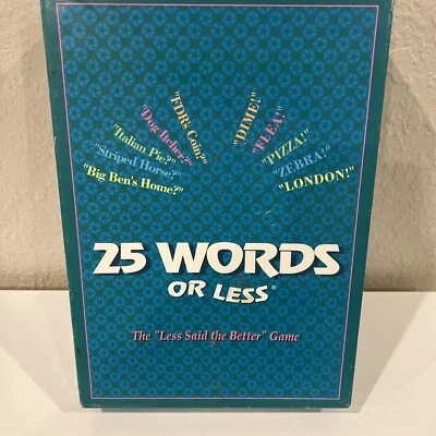 25 WORDS OR LESS VINTAGE 1996 GAME WINNING MOVES MISSING SAND TIMER FREE SHIP - Image 1 of 4