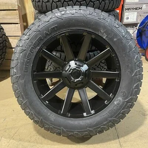 4) 20x9 Fuel D437 Contra Black Wheels 33" AT Tires 5x5 Jeep Gladiator JT - Picture 1 of 5