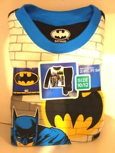 Brand New Boys BATMAN 2 piece Flannel Pajamas Sleepwear Set Size 10/12 10 12 - Picture 1 of 5