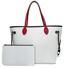 Louis Vuitton Neverfull MM Tote Bag White Red Black M55591