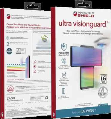 $45.00 Zagg Invisible Shield Ultra VisionGuard with Anti-bacterial - LG Wing 5G - Image 1 of 4