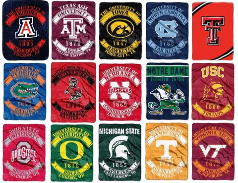 NCAA Sport Team Rebel Royal Plush Soft Blanket/Throw/Raschel Twin 60"x80" Cover