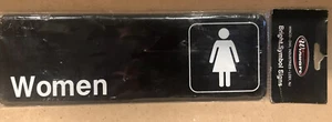 Winco - SGN-312 - 3 pulgadas x 9 letrero de baño para mujer restaurante oficina plástico - Imagen 1 de 3