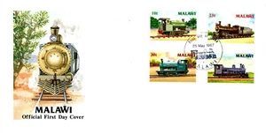 LOCOMOTIVE RAILWAYS TRAIN 1987 MALAWI FDC - Picture 1 of 1