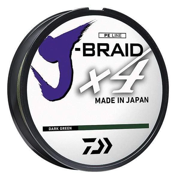 Daiwa J-braid X4 300 Yard Spool 50lb Test - Dark Green