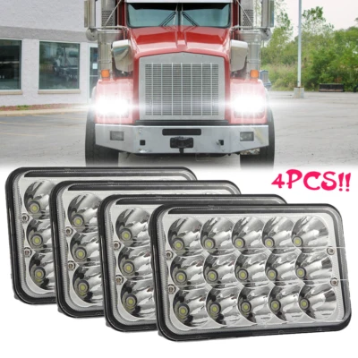 for Kenworth T800 1987-2023 W900 1981-2023 4pcs 4x6 inch Led Headlight - Image 1 of 4