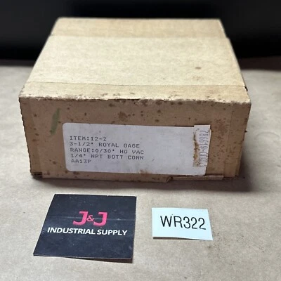 FACTORY SEALED- Weksler 12-Z Gauge 3-1/2” Face 10/30” HG VAC 1/4” NPT Bottom Con - Image 1 of 3