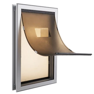 18"x28" Aluminum Large Pet Dog Door Flap Magnetic Locking Screen Wall Gate Frame - Picture 1 of 13