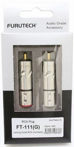 Genuine Furutech RCA Plug FT-111 (G) Gold Plated 4pcs Audio Connector - Picture 1 of 3