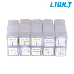 LABLT 10 Pcs R8 Round Spring Collet 3, 4, 5, 6, 8, 10, 12, 14, 18 and 20mm Set - Picture 1 of 10