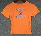 PLAYBOY University T Shirt Orange Big Logo Tight Thin Hot Girl Y2K Women’s S XS