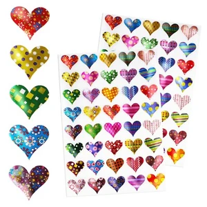 Valentine Heart Stickers Assorted Patterns Permanent Adhesive Labels 400 Pack - Picture 1 of 8