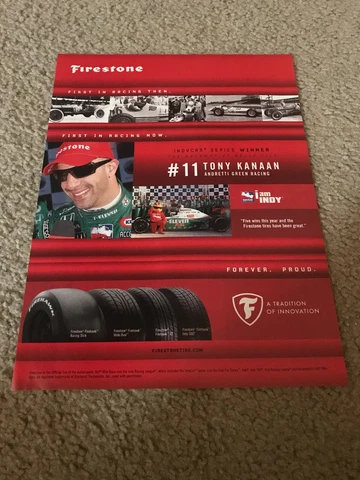 Vintage 2007 TONY KANAAN #11 INDY CAR FIRESTONE Poster Print Ad BELLE ISLE WIN Cover