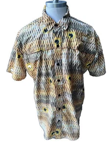 Aquaflauge Real Legends Camouflage Vented Fishing Shirt Moisture Wicking XL - Picture 1 of 6