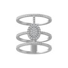 14k White Gold 0.5ct Diamond Cluster Ring for Women Sz 7 Color-IJ Clarity-I2I3