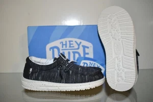 HeyDude Wally scarpe neonato/bambino elasticizzate 40035-001 nere taglia 10 nuove con scatola - Foto 1 di 3