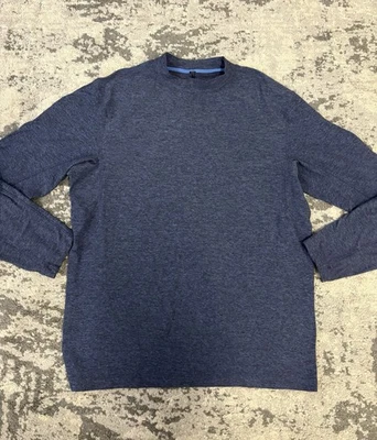 Lululemon Rulu Mock Neck Long Sleeve Shirt Mens Large Relaxed Fit Pullover Blue - Image 1 of 4