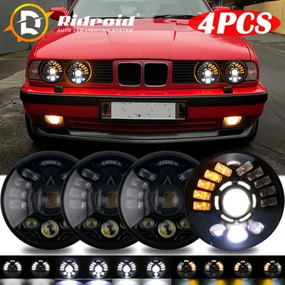4 PIEZAS 5.75" 5-3/4" LED faros intermitentes luces y DRL para BMW 325i 528i E30 Foto 1 de 4