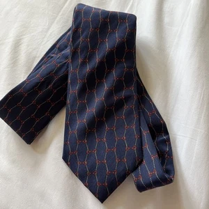 Vintage St Michael Silk Tie – Navy & Red Rope Ditsy – Made in Italy – 1980s - Picture 1 of 7