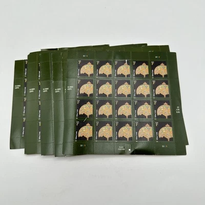 25 Sheets USA 2003 Tiffany Lamp Stamp USPS 1c Peel Stick 20 Per Sheet 500 Total - Image 1 of 4