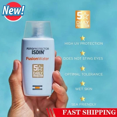 ISDIN Fusion Water SPF 50 50ml Crema Solare Viso Quotidiana Texture Ultraleggera