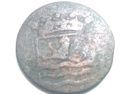 World Coin, New York Penny, 1 Duit, 1766, Colonial VOC Coin, Zeeland, Circulated - Image 1 of 2