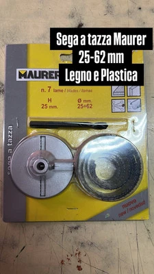SEGA A TAZZA MAURER CONFEZIONE DA 7 LAME DA MM 25 A 62 PROFONDITA- ALTEZZA 25 MM - Immagine 1 di 2