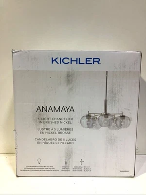 Kichler Anamaya 5-Light Brushed Nickel Chandelier With Clear Seeded Glass - Image 1 of 3