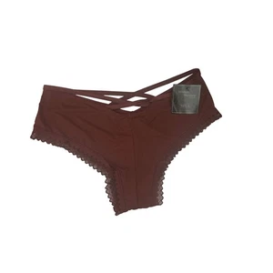 NUEVO Wilshire Montana Intimates L Satinado Encaje Cheeky Bragas Tirantes Marrón - Imagen 1 de 4