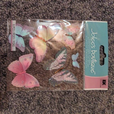 Pegatinas para álbumes de recortes Jolee's rosa y púrpura vitela brillo mariposas Foto 1 de 2