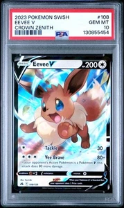 Tarjeta rara Eevee Holo 2023 108/159 Crown Zenith PSA 10 - Imagen 1 de 2