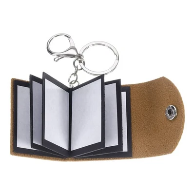 Personalized Leather Mini Photo Album Keychain with 10 Pictures, Brown - Image 1 of 4