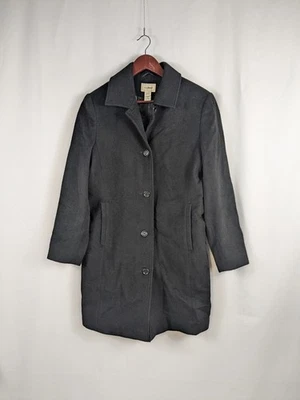 Gabardina LL Bean Lana Cachemira Negra Para Mujer Larga Talla 16 Formal Elegante A089 Foto 1 de 4