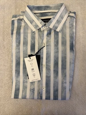 Bugatchi Shaped Fit Rust Button Down Long Sleeve Shirt Size Large New With Tags - Image 1 of 4